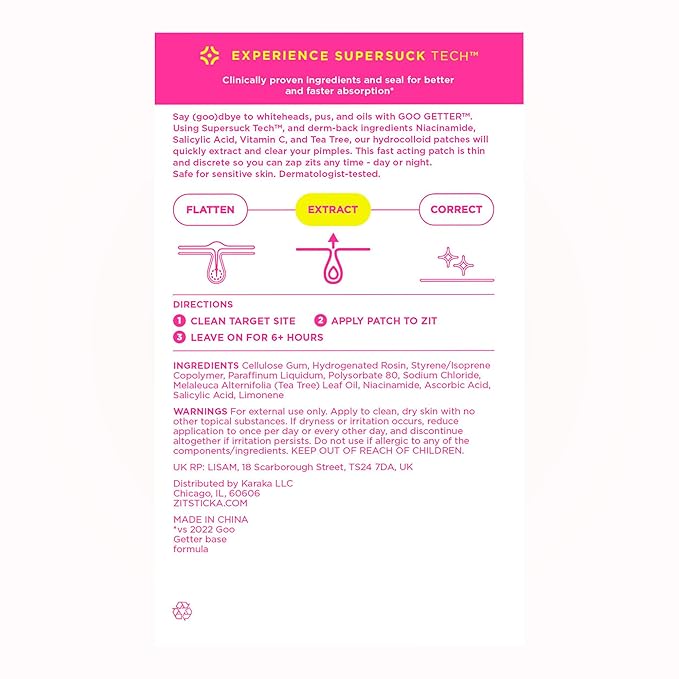 ZitSticka Pimple Patches for Face and Body, Hydrocolloid Patches to Cover Zits & Blemishes, Acne Patches or Zit Spot Stickers, Body Blemish Patch (GOO GETTER 72 Pack)