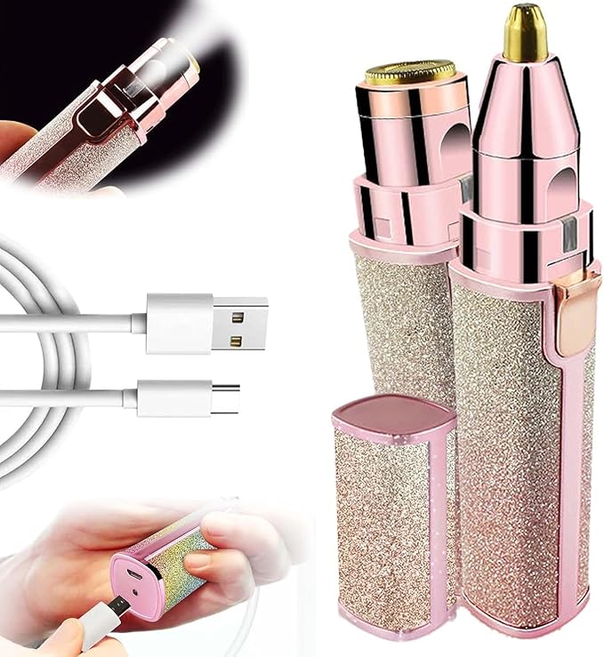 Blissean Facial Shaver,Glow Trim Premium Facial Shaver,Facial Hair Removal for Women,2-in-1 Women's Eyebrow and Facial Hair Removal Device (Starry Sky Color)