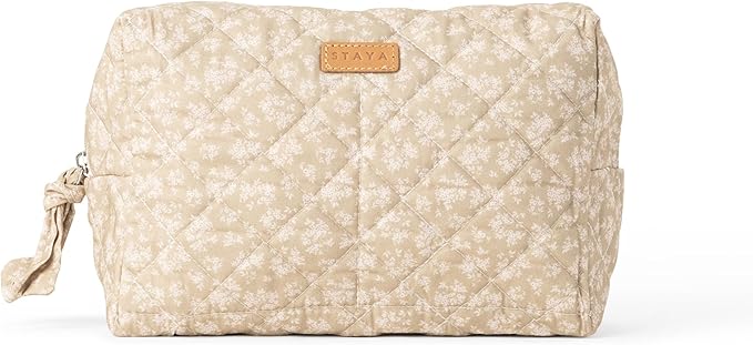 Staya Quilted Toiletry Pouch - Compact, Versatile, and Stylish Bag for All Your Essentials (Floral Canvas)