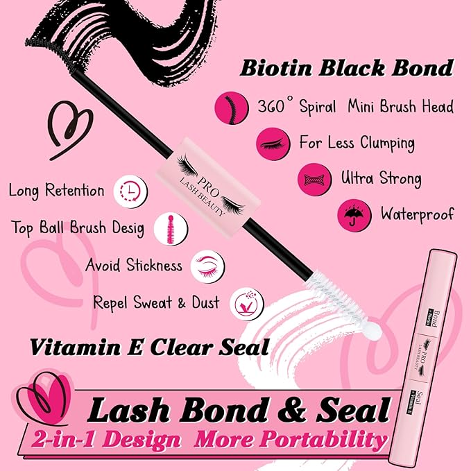 DIY Lash Extension Kit 280pcs Lash Clusters D Curl Eyelash Extension Kit Individual Lashes with Lash Bond and Seal Lash Remover Lash Applicator Easy to Apply at Home(40D-9-16mix Kit)