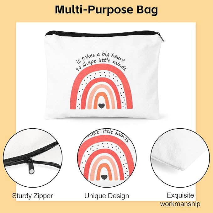 UAREHIBY 16 PCS Teacher Gifts in Bulk,Thank You Teacher Gifts With Makeup Bags,Teacher Appreciation Week Keychain,Bookmark Gifts for Teachers,Best Teacher Ever Pen Gifts,Christmas Gifts