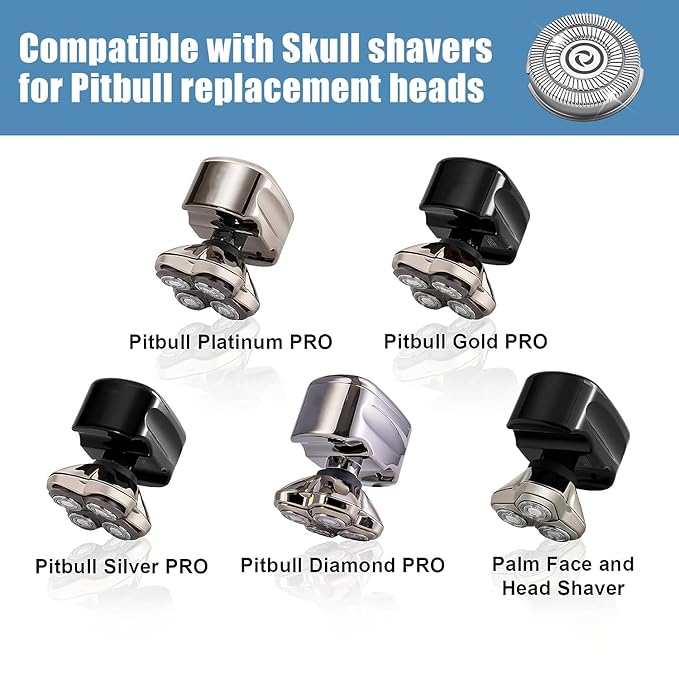 8PCS Shaver Head Replacement Blade compatible with Skull Shaver Pitbull Electric Razors