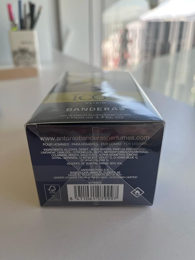 Banderas Antonio The Icon Elixir Eau De Perfume For Men - Long Lasting - Fresh, Elegant, And Sexy Scent - Spicy, Marine, And Woody Notes - Ideal For Special Events - 1.7 Fl Oz