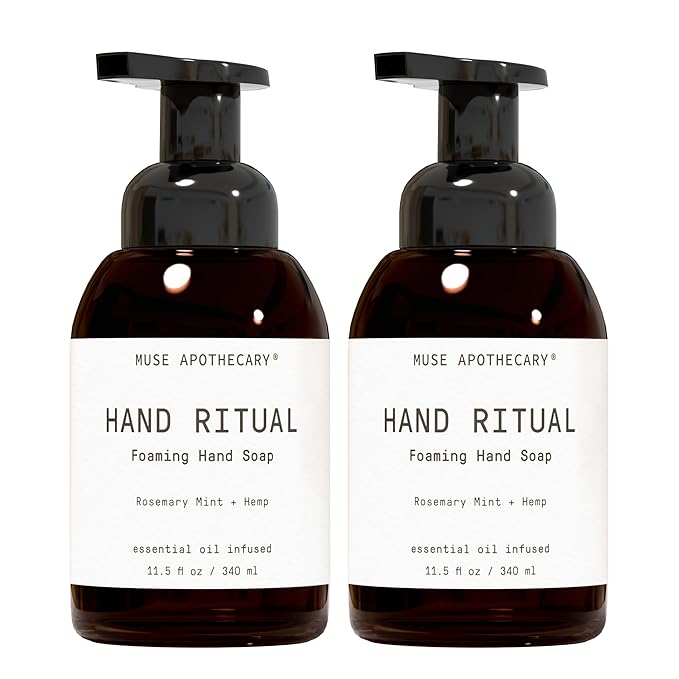 Muse Apothecary Hand Ritual - Aromatic and Nourishing Foaming Hand Soap, Infused with Natural Aromatherapy Essential Oils - USDA Certified Biobased - 11.5 oz, Aloe + Eucalyptus + Lavender, 2 Pack