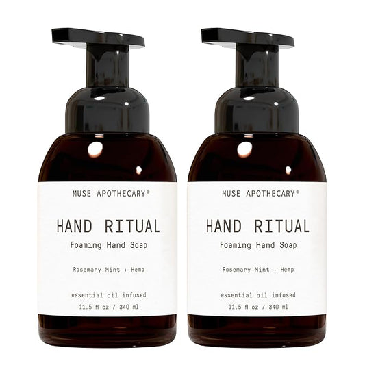 Muse Apothecary Hand Ritual - Aromatic and Nourishing Foaming Hand Soap, Infused with Natural Aromatherapy Essential Oils - USDA Certified Biobased - 11.5 oz, Aloe + Eucalyptus + Lavender, 2 Pack