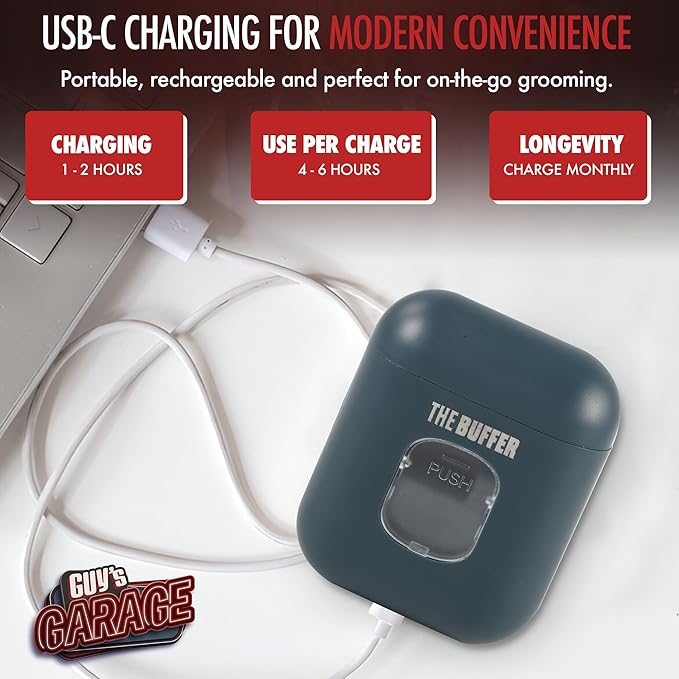 The Buffer - Automatic Nail Clipper for Men, Portable, Rechargeable, Trim Nails in Under 60 Seconds