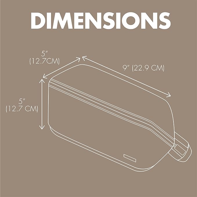 LINE+ARC Machine-Washable Neoprene Toiletry Bag (Granite) Modern Gray Heather Dopp Kit Soft Insulation Cosmetics Makeup Travel Skincare Shaving Large Case Men Women Overnight Easy-to-Clean