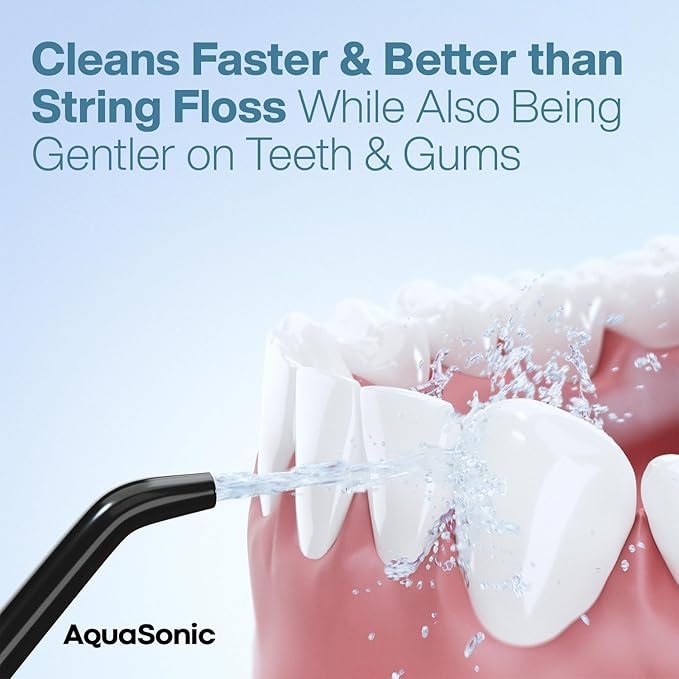 AquaSonic Aqua Flosser - Cordless Rechargeable Water Flosser for Teeth - Waterproof, Portable Oral Irrigator for Dental Cleaning with 5 Jet Tips – Braces Home Travel