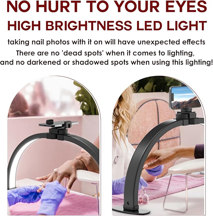 Foldable Desk UV Light - 3 Light Settings Fill-in Lamp, Black (23 x 11.5 Inch)