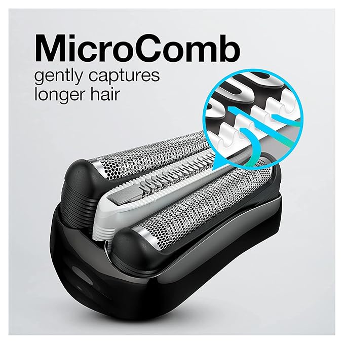 Braun Electric Series 3 Razor with Precision Trimmer, Rechargeable, Wet & Dry Foil Shaver for Men, Blue/Black, 4 Piece