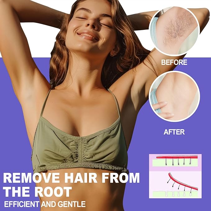 2lb Unscented Hard Wax Beads for Hair Removal, Wax Beans for Full Body, Brazilian, Bikini Waxing, Underarms, Arms, Chest, Back, Legs,Gentle Wax at Home Wax Refill for Women Men (Lavender purple-2lb)