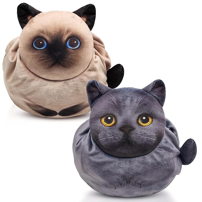 Openhaha Drawstring Travel Organizer, Cosmetic Pouch - Cat Gift for Women, Lay Flat Makeup Bag Gifts for Cat Lovers (2-Pack)