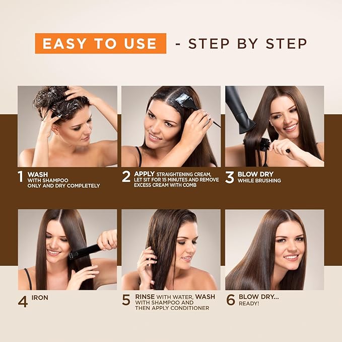 Kativa Brazilian Keratin Straightening Treatment at Home with Hyaluronic Acid and Premium Serum | Keratin