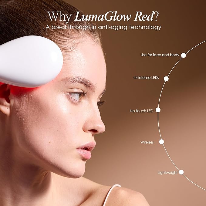 LumaGlow Red LED Light Therapy by Project E Beauty | Skin Rejuvenation and Anti-Aging | Diminish Fine Lines & Wrinkles