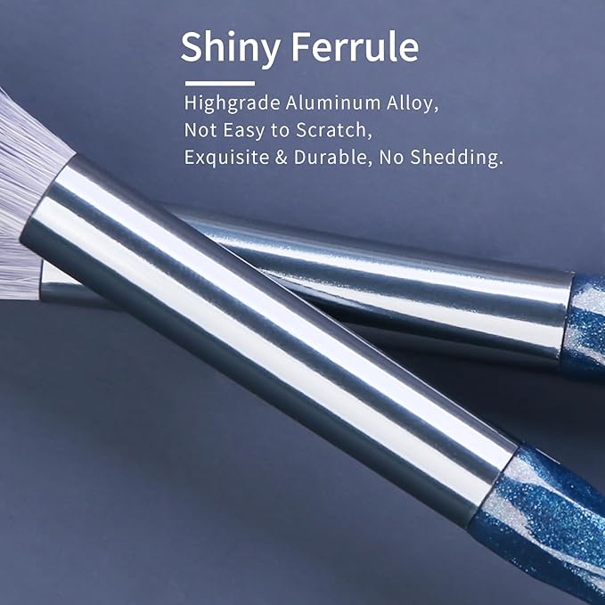 Sapphire Blue Eye Shadow Brush Set, Diamond Eyeshadow Brushes Set, Small Nose Contour Brush, Glitter Eyeshadow Brush, Eyeshadow Blending Brush, Colorful Eye Makeup Brushes Set Professional.