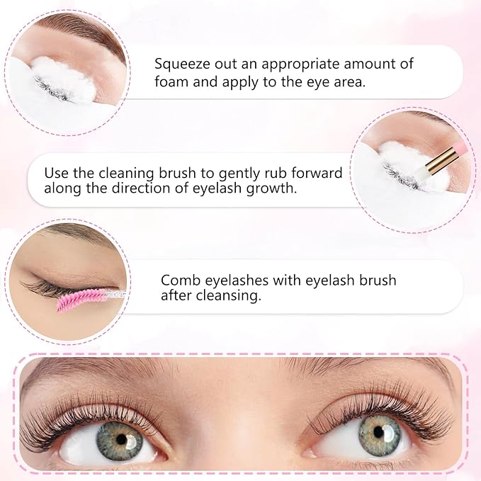 4.06fl oz Lash Shampoo Concentrate for Lash Extensions, Lash Cleanser Concentrate Eyelash Extension Cleanser Professional Lash Concentrate for Lash Extension Natural Foaming Cleanser Lash Cleanser Kit