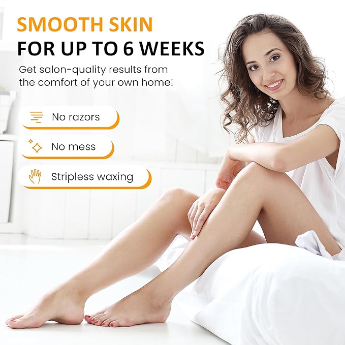 Sunvivi Hard Wax Beads for Hair Removal 2.5lb, Brazilian Bikini Hard Waxing Kit for Sensitive Skin, Perfect for Coarse Hair Full body Legs, Face and Underarms