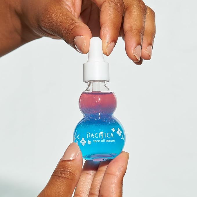 Pacifica Face Oil Serum - Flower Fix Bi-Phase Hydrating Skin Barrier - w/Hyaluronic Acid & Natural Botanical Ingredients - for Dry Sensitive Skin Vegan & Cruelty-Free Dermatologist Approved