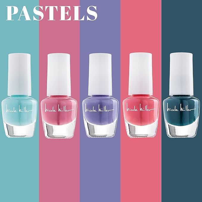 Nicole Miller Mini Nail Polish Set – Glossy, Vibrant Colors for Fingernails & Toenails, Trendy Collection