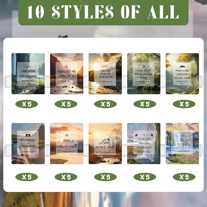 50 Pcs Lip Balm with Scripture Religious Lip Balm for Women Christian Gifts Bulk Faith Bible Verse Scripture Inspirational Gift Party Favors for Women Coworkers 10 Styles