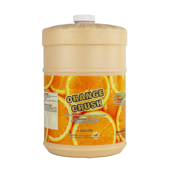 Zenex Orange Crush Hand Soap with Pumice and Skin Conditioners - Industrial Hand Cleaner | Citrus Crème Scent | Dissolve Tough Soils | Does Not Dry Out Skin | 1 Gallon (1-Pack)