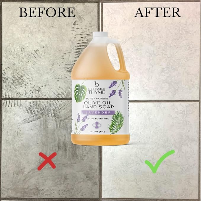 Brittanie's Pure Organic Castile Liquid Olive Oil Soap Refill, Lavender, 1 Gallon | Face, Body Wash, Dishes, Pets & Laundry | Vegan & Gluten Free Non-GMO