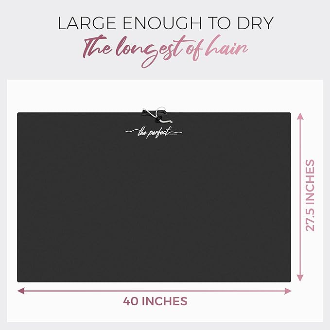 Microfiber Hair Towel Wrap for Women - Gift and Travel - Smooth like Silk - Curly, Wavy, Straight Hair Girls - Plopping Essential - Anti-Frizz, Fast Drying, Works Better than a T-Shirt