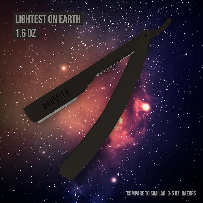 Professional Straight Razor - Ultra Exposed Straight Razor Kit with 10 Gravity Premium Blades, 2mm Exposed (The Reaper)