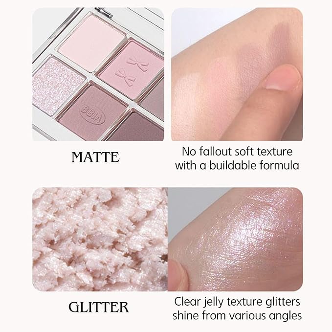 BBIA Essential Eye Palette - Buildable & Blendable Eyeshadow Palette Matte Finish & Gorgeous Shimmer Glitter Pearls Warm Cool Natural Shade Soft Shadow Colors Vegan Korean Makeup (02 YOUR PEACH)
