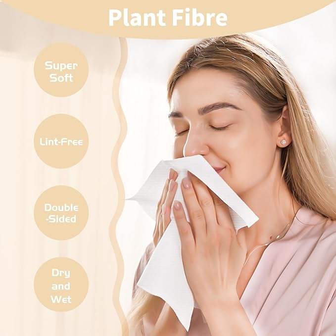 Face Towels,Storage Box with Copper Cover, Disposable Face Towel, Storage Containers, Soft Face Tissue XL, Makeup Remover Dry Wipes for All Skin