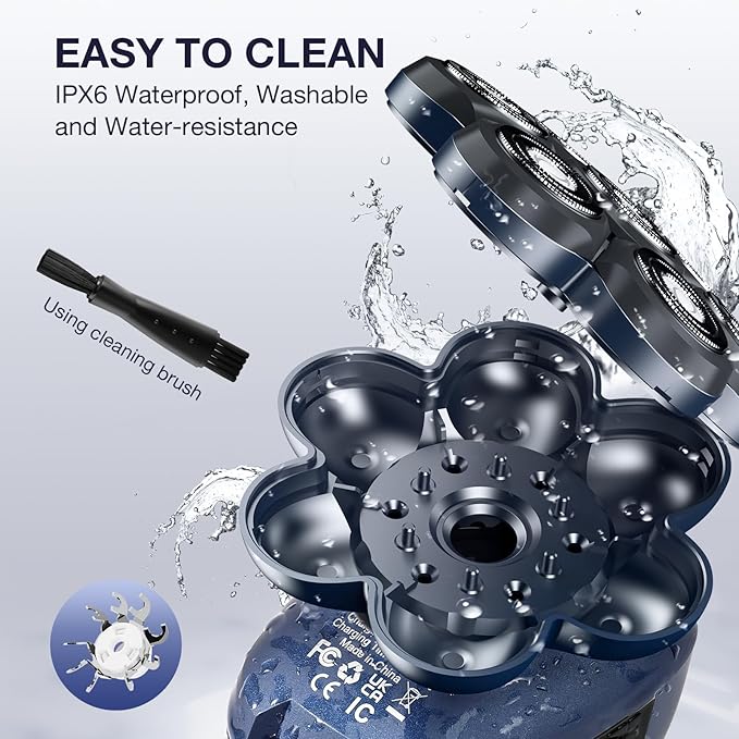 Head Shaver 7D, Wyklaus Head Shavers for Bald Men, Head Electric Razor with Nose Hair Trimmer, Waterproof Wet Dry Mens Grooming Kit