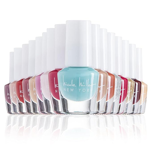 Nicole Miller Mini Nail Polish Set – Glossy, Vibrant Colors for Fingernails & Toenails, Purple