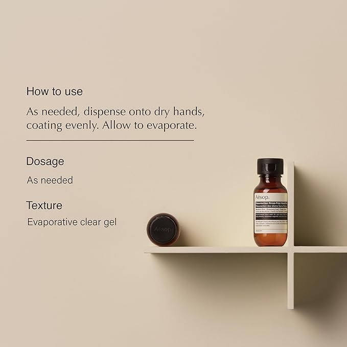 Aesop Resurrection Rinse-Free Hand Wash | Aromatic, Alcohol-Based Gel with Purifying and Hydrating Properties | Cleanses without Water | 1.7 oz + 16.9 oz