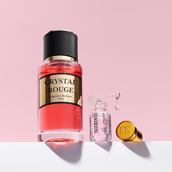 CRYSTAL ROUGE - Luxury Perfume Gift Set | Long-Lasting Niche Fragrance | Extrait de Parfum 50ml + Perfume Oil 3ml + Bonus 2 Samples | Unisex Scent Inspired by Iconic Perfumes