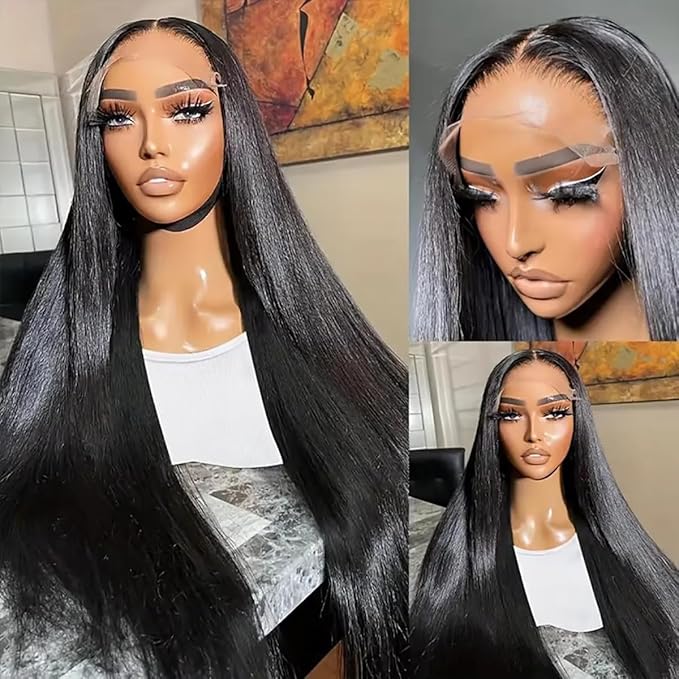 30 Inch 13x6 Lace Front Wigs Human Hair 200 Density Straight HD Lace Front Wigs Human Hair Pre Plucked 13x6 Lace Frontal Straight Human Hair Wigs for Women Glueless Wigs Human Hair Natural Color