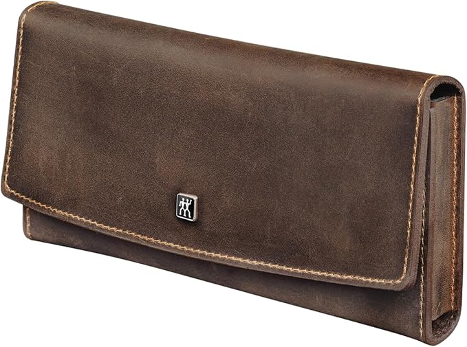 TWINOX Manicure and Pedicure Set, Travel case Set for Hands and feet, Nail Care, Genuine Leather, 5 Pieces, Brown