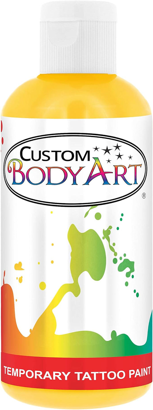 8-Ounce Yellow Temporary Airbrush Tattoo Body Art Paint Alcohol Based