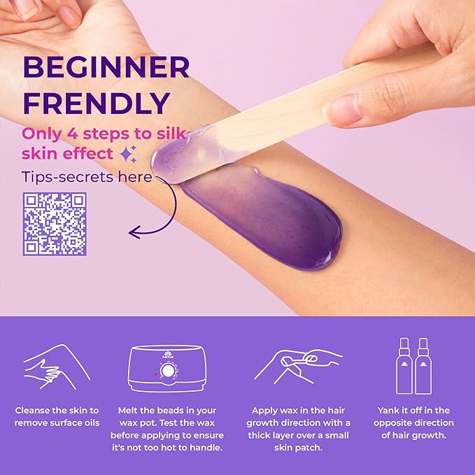 Bella Verde Wax Beans 2.2lb - Hard Wax Beads for Hair Removal - Multipurpose Home Waxing Kit for Men and Women