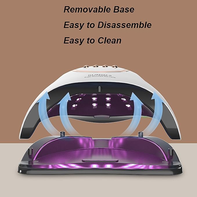 Professional UV Light Nail Lamp, 280W LED Nail Dryer Manicure Pedicure with Auto Shutoff, 66 Lamp Beads, 4 Timer Setting for UV Gel, UV Builder, Gel Nail Polish, Home, Manicure Store