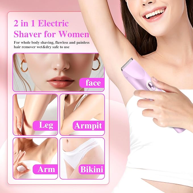 2025 New Bikini Shaver, Womens Shaver, Glowshave 2-in-1 Women's Body Shaver, Glow Shave Womens Body Shaver(Purple)