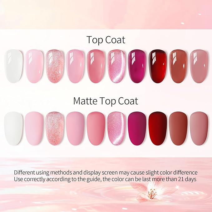 UR SUGAR Jelly Gel Nail Polish Set, 10 Colors Spring Summer Nude Pink Translucent Nail Art Gel Kits Soak Off Manicure DIY Home Nail Salon for Women