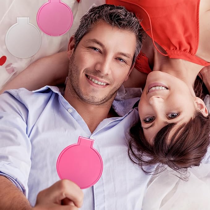 Weysat 48 Pcs Bulk Compact Mirror for Women Gift Pink Pocket Purse Multicolor Mini Mirror Gifts Stuffer for Wife Lover(White, Pink, Rose Red)