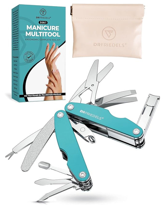 Manicure and Pedicure Kit - 9 in 1 Professional Manicure Set For Women & Men with Cuticle Trimmer, Cuticle Remover, Cuticle Pusher - Nail Techs & Nail Lovers’ Manicure Set Professional by DrFriedels