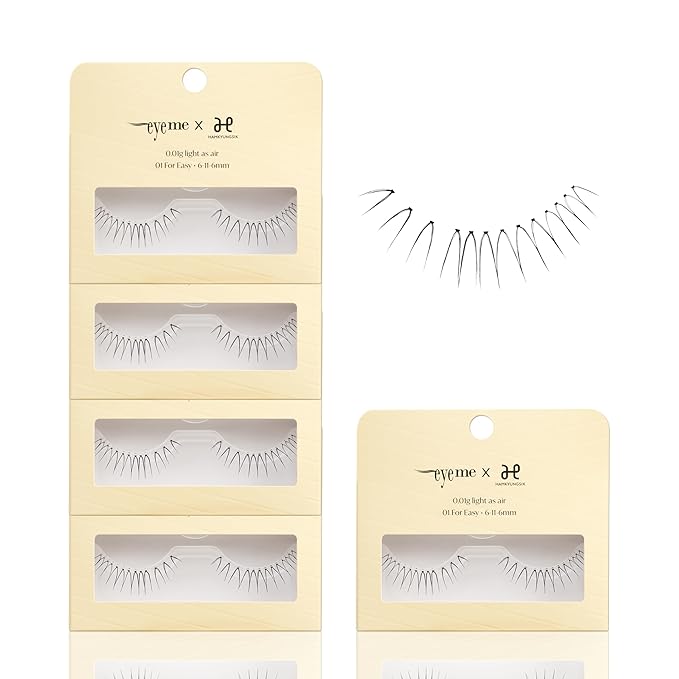 Eyelash x Artist Collaboration NO.03 – 5 Set Pack, Soft & Natural False Eyelashes, Lightweight Lashes for a Subtle Yet Defined Lash Enhancement, Glue Not Included, K-Beauty
