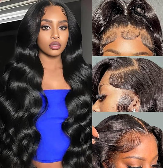AIRDOT Body Wave Lace Front Wigs Human Hair 200% Density 13x4 HD Lace Front Wigs Human Hair Body Wave Frontal Wigs Human Hair Pre Plucked Glueless Wigs for Women with Baby Hair 22 Inch