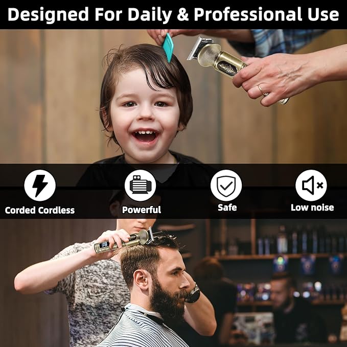 Beard Trimmer for Men, Waterproof Cordless Hair Clipper, Electric Razor Shaver, Mens Grooming Kit for Mustache Nose Body Facial Hair, Rechargeable Beard Trimmer Kit, Gifts for Men