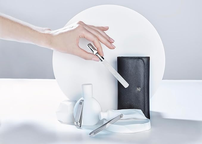 TWINOX Manicure Premium Care Set, 5-Piece, Asian Competence, Leather, Gift Set, Black