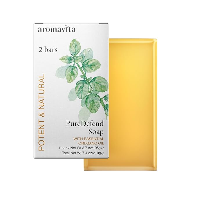 Oil of Oregano Bar - Natural Plant Therapy Hand Soap & Body Wash Oregano Oil Extract Soap - Topical Skin Cleanser Soap Bar - for Acne, Eczema, Foot and Nail Problems, 2-pack