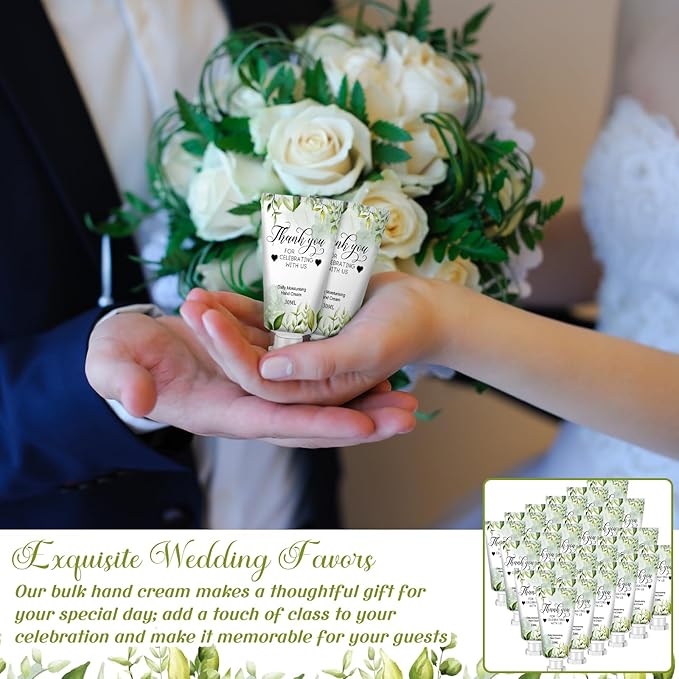 50 Pcs 1 oz/ 30 ml Wedding Hand Cream Bulk Travel Size Bridesmaid Gifts Thank You Hand Cream Body Lotion Gifts for Bridesmaid Souvenir Wedding Party Supplies Bridal Shower Favors