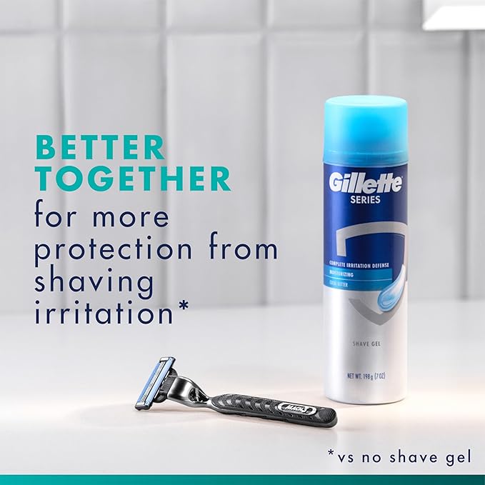 Gillette Mach3 Shaving Razor for Men, 1 Gillette 3-Blade Razor Handle for Men’s Grooming, 10 Razor Blade Refills, Razor Blades with Lubrication Strip